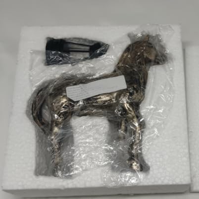 Solar Garden Horse Figurine with Lantern - Outdoor Farmhouse Statue, Whimsical Decor for Indoor Home - Housewarming Gift for Mom Grandma (Bronze)