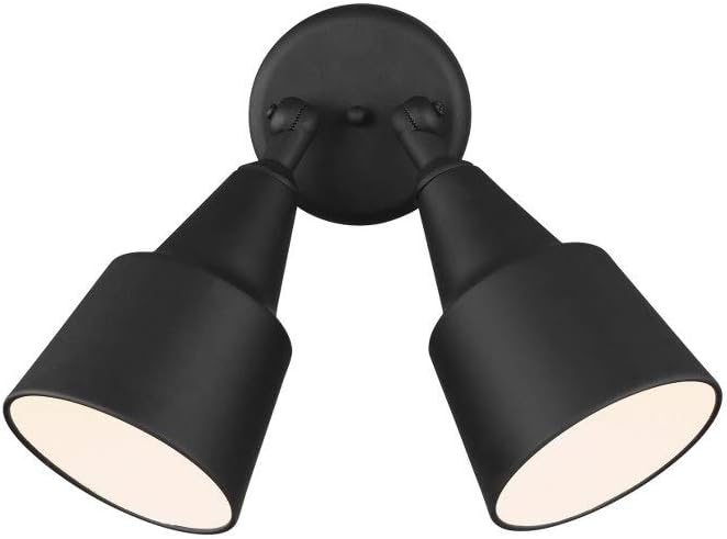 Generation Lighting 8560702-12 Outdoor Flood Light Adjustable Swivel Aluminum Flood Light, 2-Light 240 Total Watts, 13" H x 23" W, Black