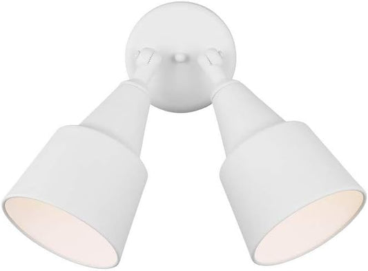 Generation Lighting 8560702-15 Large- Sized Outdoor Flood Light Adjustable Swivel Aluminum Flood Light, 2-Light 240 Total Watts, 13" H x 23" W, White