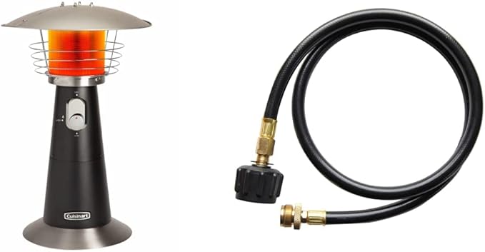 Cuisinart 11,000 BTU Outdoor Propane Heater Bundle with 4 feet LP Adapter Hose