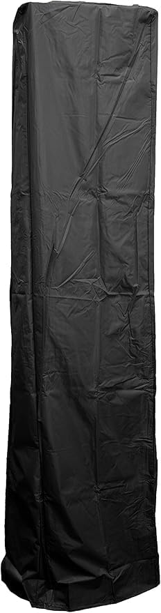 Golden Flame Resort Model 49,000 BTU NATURAL GAS Glass-Tube Flame Patio Heater in Rich-Mocha Matte Finish with Mobility Wheels and Protective Cover