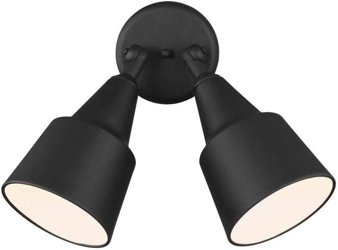 Generation Lighting 8560702-12 Outdoor Flood Light Adjustable Swivel Aluminum Flood Light, 2-Light 240 Total Watts, 13" H x 23" W, Black