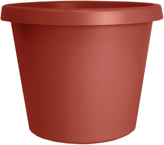 The HC Companies 20 Inch Round Prima Planter - Large Plastic Plant Pot with Rolled Rim for Indoor Outdoor Plants Flowers Herbs, Clay