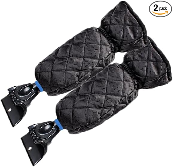 Ice Scraper with Glove - Waterproof Ice Scrapers Snow Removal Tool for Car Windshield, SUV, Truck - Comfortable Mitt Glove for Quick Ice & Snow Removal (Blue) by TAEAFER