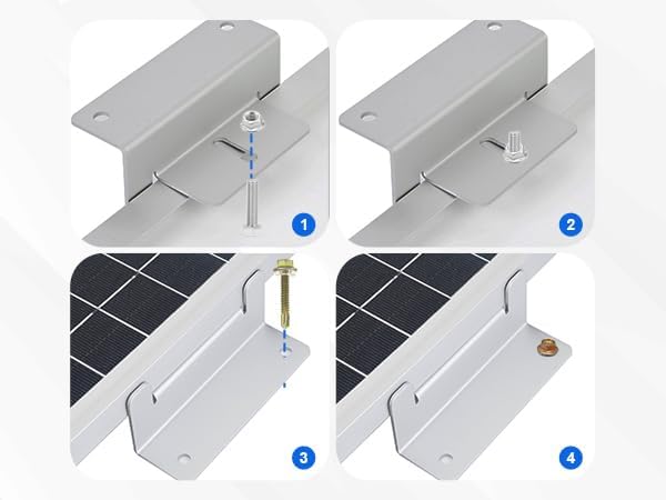 ECO-WORTHY 8 Units Solar Panel Mounting Brackets,Z Bracket Sets Lightweight Aluminum Corrosion-Free for RV, Trailer, Boat, Yachs, Wall and Other Off Gird Roof,2 Set of 4 Units - Image 3