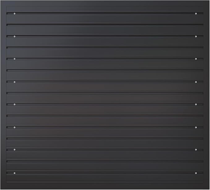 NeatiEase Slatwall Panel Wall Storage Systems, 4 x 4ft Slat Wall Paneling Garage Wall Organizer, Heavy Duty Wall Mounted PVC Wall Rack (Black) by NeatiEase