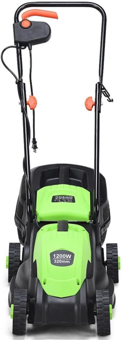 13-Inch Electric Lawn Mower 8 Gal Grass Collection Box 3 Adjustable Cutting Heights Lightweight 15.5LBS Push Mower for Garden (Green) - Image 9