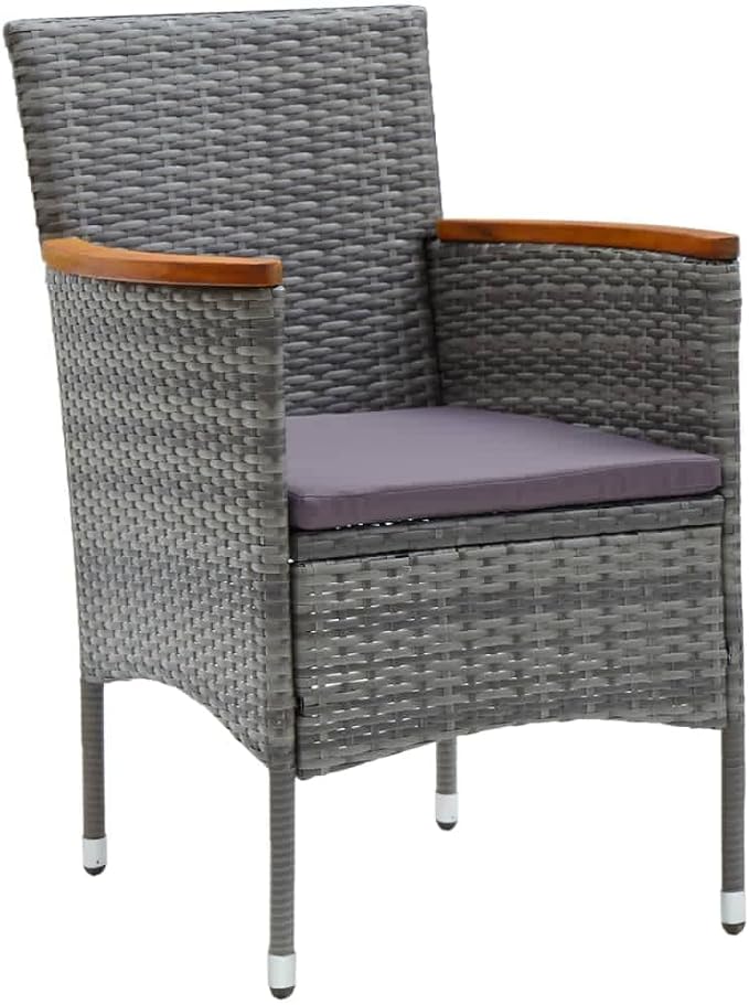 7 Piece Patio Dining Set with Cushions, Front Porch Furniture Outdoor Sofa Sets Sectional Sofa Porch Furniture Set for Negotiation Area Poolside Exhibition Piazza Poly Rattan Gray