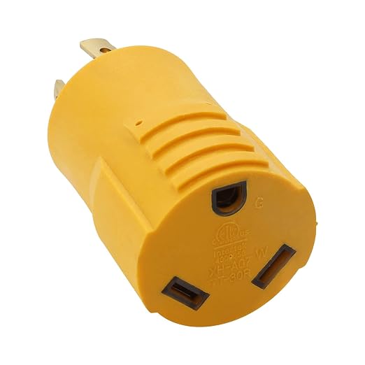 MECMO NEMA L14-30P to TT-30R 30 Amp RV Generator Adapter, 4 Prong Locking 120/240V L14-30P Generator Plug to TT-30R 30A RV Outlet, Transfer Switch Ready Portable Generator Power Adaptor w/ ETL Listed - Image 8