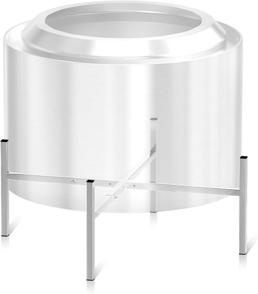 15-27 Inch Stainless Steel Fire Pit Stand, Adjustable 2 Height Base for Solo Stove Accessories, 220LBS Sturdy Firepit Stand for Patio Camping Backyard by joqepy