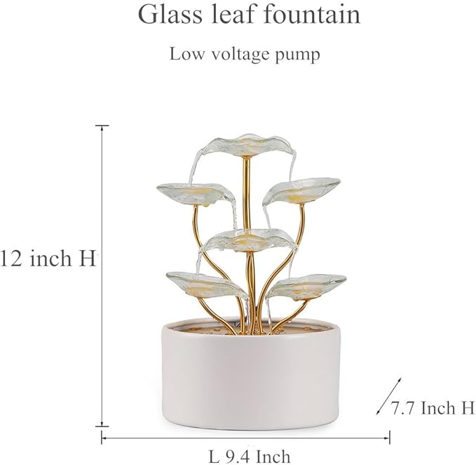 Tabletop Fountain Water Feature Indoor and Outdoor Home and Garden Decoration (Leaf Fountain 1)