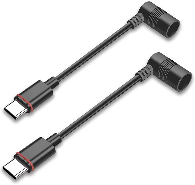 2PCS Barrel Plug to USB-C Adapter for Ring USB C Outdoor Cameras, Barrel Adapter Compatible with Ring Solar Panel for Stick Up Cam and Spotlight Cam Pro, Black by Unknown