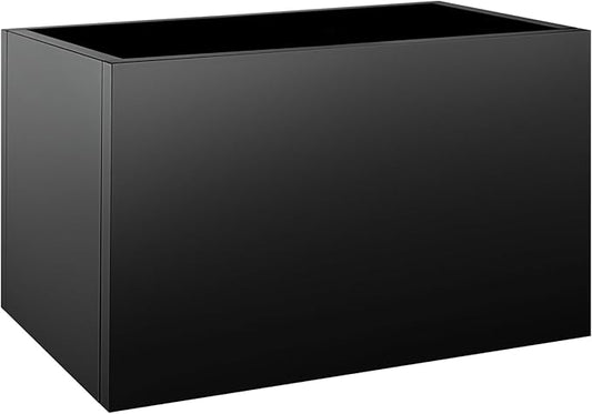 40"x16"x24" Steel Planter Box, Heavy Duty Galvanized Metal Planter with Drainage Hole, Rust-Resistant Indoor & Outdoor Planter for Patio, Balcony, Garden Black