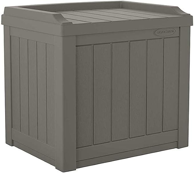 Suncast 2 Pack 22 Gallon Indoor or Outdoor Backyard Patio Small Storage Deck Box with Attractive Bench Seat and Reinforced Lid, Stone Gray - Image 4
