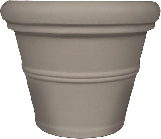 Tusco Products Rolled Rim Garden Planter, 20-Inch, Safari