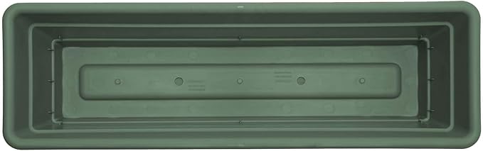 Bloem Dura Cotta 24" Basil Resin Rectangle Window Box Planter with Saucer Tray for Indoor and Outdoor Gardening