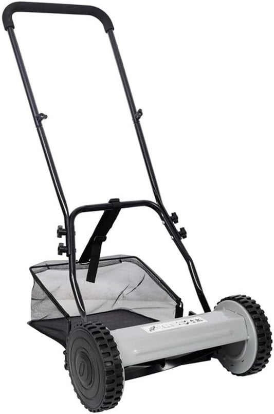 14 5 Blade Push Reel Lawn Mower with Catcher Gray by Living+Source+International+-+Luxurious+High+End+Fully+Assembled+Patio+Furniture+Brand
