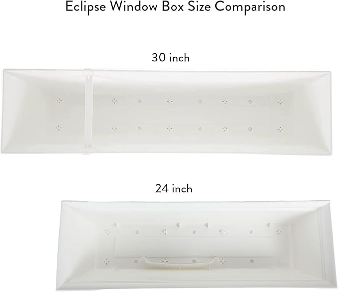 The HC Companies ECW30000A10 Indoor Outdoor 30 Inch Eclipse Series Window Flower Garden Ornamental Planter Box with Removable Attached Saucer, White