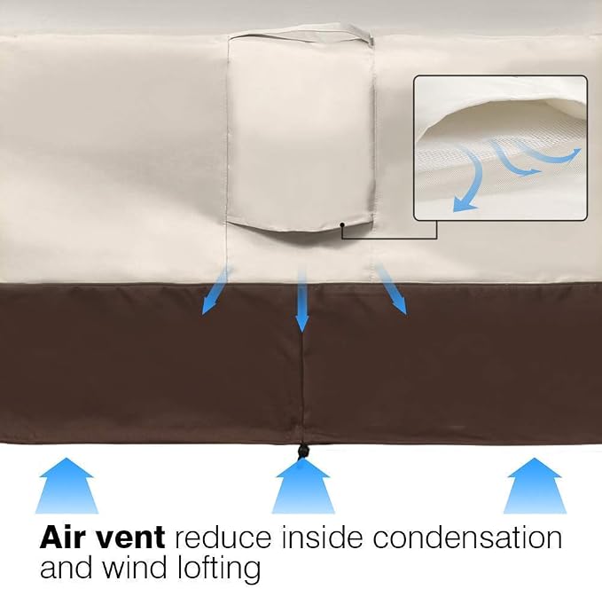 Vailge Patio Chair Covers, Lounge Deep Seat Cover, Heavy Duty and Waterproof Outdoor Lawn Patio Furniture Covers (Large, Beige & Brown) - Image 7