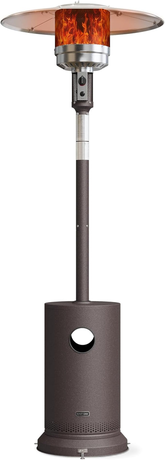 EAST OAK 48,000 BTU Patio Heater with Sand Box, Table Design, Double-Layer Stainless Steel Burner, Wheels, Triple Protection System, Outdoor Heater for Home and Residential, Lava Smoke