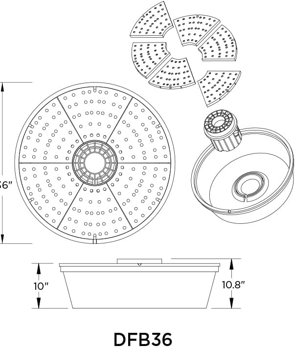 Little Giant DFB36 36-Inch Disappearing Water Fountain Basin, Supports Up to 2,000 lbs., Black, 566517