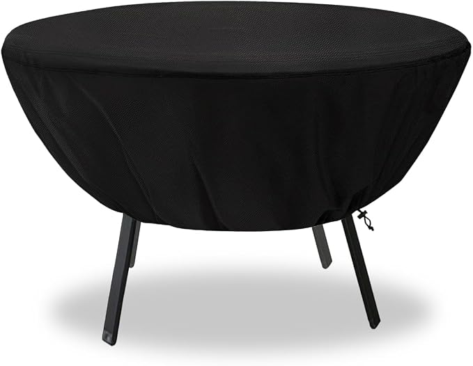 Round Patio Table Cover,Suitable for 48 Inch Diameter Patio Round Table,Waterproof Heavy Duty Round Outdoor Coffee Table Cover,Black by Aacabo