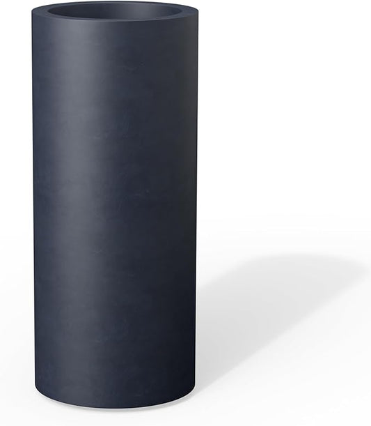 Kante 23.6 Inch Tall Cylindrical Planter, Large Round Plant Pots with Drainage Hole, Made with Concrete, Suitable for Indoor Outdoor Plants, Home Decor, Charcoal
