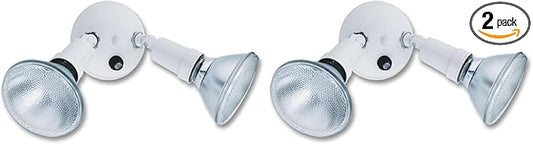 Lithonia Lighting OFTH 300PR 120 P WH-M12 Adjustable Twin PAR Holder with Dusk-to-Dawn, 120 Volts, 300 Watts, White (Pack of 2)