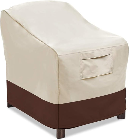 Vailge Patio Chair Covers, Lounge Deep Seat Cover, Heavy Duty and Waterproof Outdoor Lawn Patio Furniture Covers (Large, Beige & Brown) by VAILGE