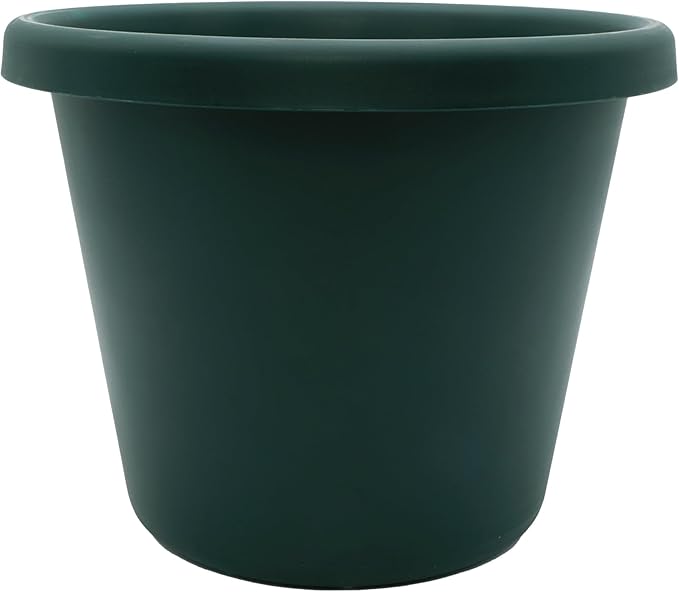 The HC Companies Classic Round Plastic Plant Pot w/Rolled Rim - Lightweight & UV Resistant Flower Pot for Herbs & More - Outdoor & Indoor Plant Pots w/Drainage (17 inch Evergreen, Pack of 1)