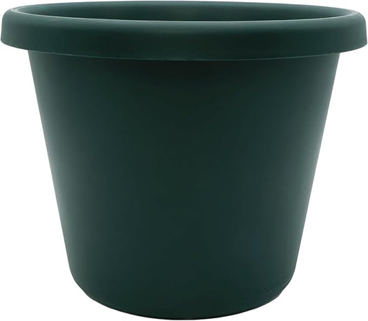The HC Companies Classic Round Plastic Plant Pot w/Rolled Rim - Lightweight & UV Resistant Flower Pot for Herbs & More - Outdoor & Indoor Plant Pots w/Drainage (17 inch Evergreen, Pack of 1)