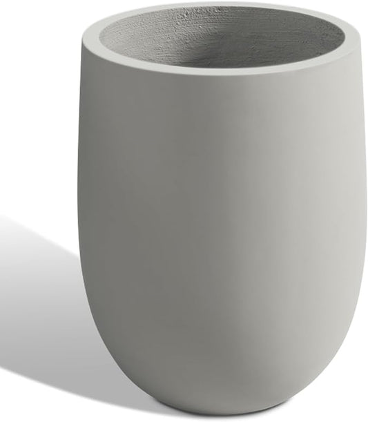 Concrete Planter Outdoor Indoor, Large Tall Cement Plant Pots for Trees Flowers (Black, 22 inch) (Gray, 18 inch)