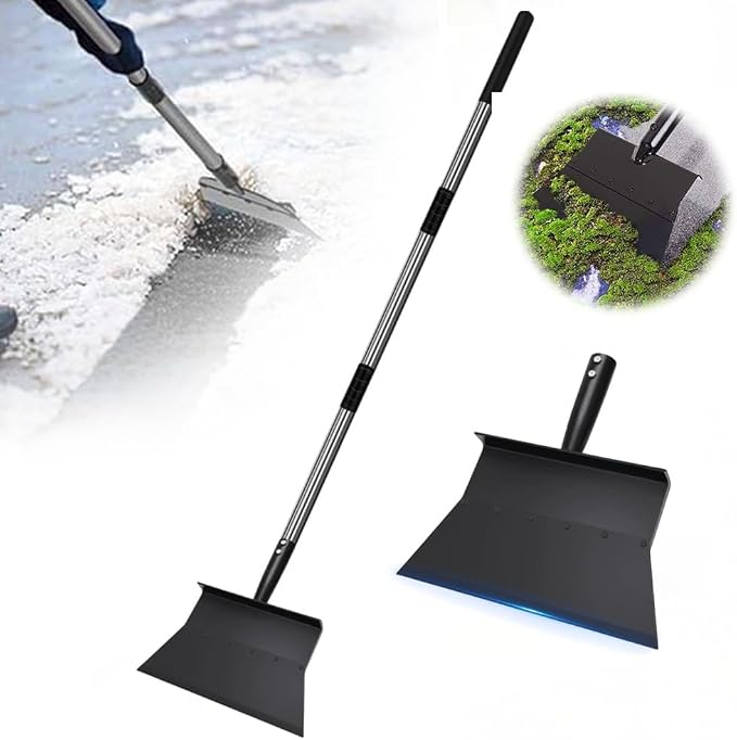 Snow Shovel for Driveway Ice Scraper, Heavy Duty Ice Chopper 53" Multifunctional Cleaning Shovel Ice Removal Tool, Wider Garden Flat Floor Scraper for Sidewalk Lawn Garden Farm Yard (1) by Hulezt