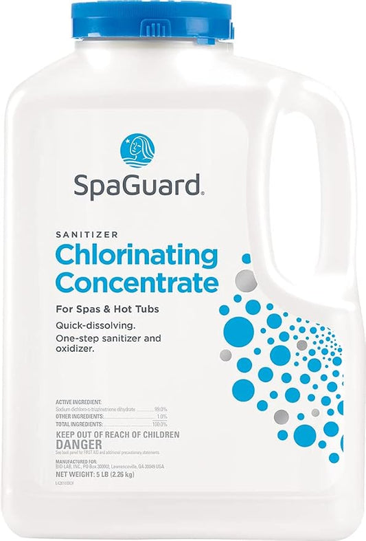 SpaGuard Spa Chlorinating Concentrate, 5 lb, Single, Advanced Spa Water Treatment for Hot Tubs and Spas, Quick Dissolving Oxidizer by SpaGuard