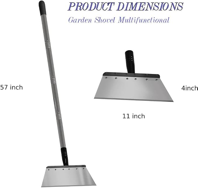 RISETEX Multifunctional Garden Flat Shovel，57" Heavy Duty Stainless Steel Cleaning Tool with Adjustable Handle for Weeding, Lawn Edging, Snow/Ice Removal & Digging, Durable Outdoor Spade & Scraper - Image 4