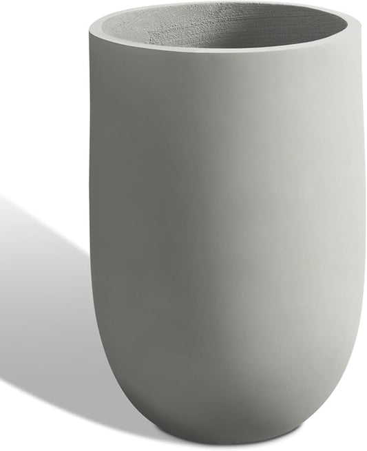 Concrete Planter Outdoor Indoor, Large Tall Cement Plant Pots for Trees Flowers (Black, 22 inch) (Gray, 22 inch)