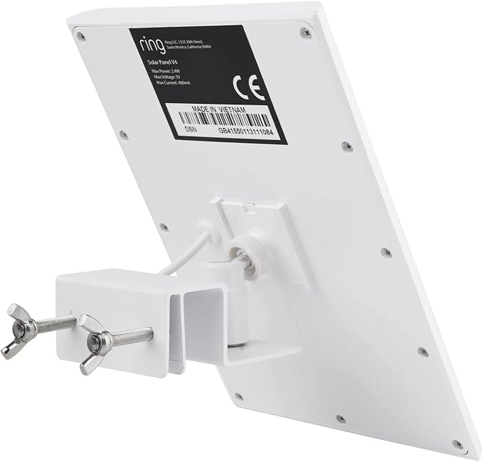 ALERTCAM Gutter Mount for Solar Panel, Adjustable Weatherproof Aluminum Alloy Mount Bracket, Perfect Angle to Get Adequate Sunlight (White) - Image 4
