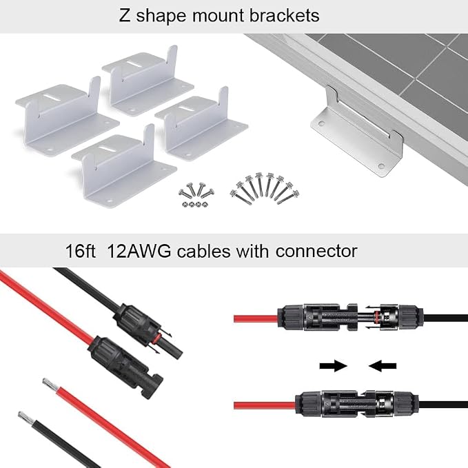 ECO-WORTHY 100 Watt 12 Volt Solar Panel Kit with 100W Bifacial N-Type 25% High Efficiency Solar Panel+30A PWM Charge Controller for RV Battery Boat Trailer Cabin Garden Shed Home - Image 9