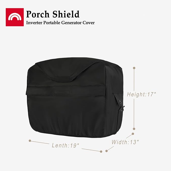 Porch Shield Outdoor Generator Cover for Most Inverter Portable Generator EU1000i 2000i Waterproof Storage Cover 19x13x17 Inches, Black - Image 2