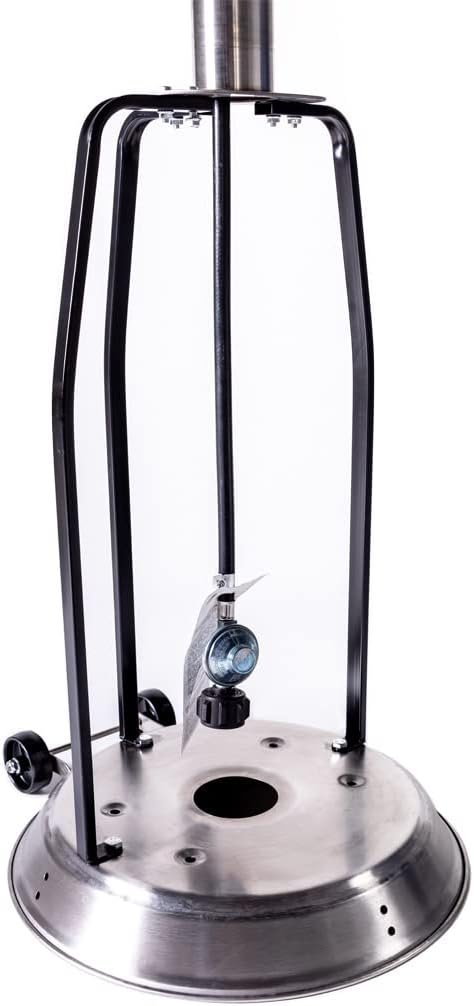 Patio Heaters for Outdoor Use, 47000 BTU Double-Layer Stainless Steel Burner, Portable Propane Heater with Wheels for Home, Residential, Party, Backyard, Garden, Silver Stainless Steel