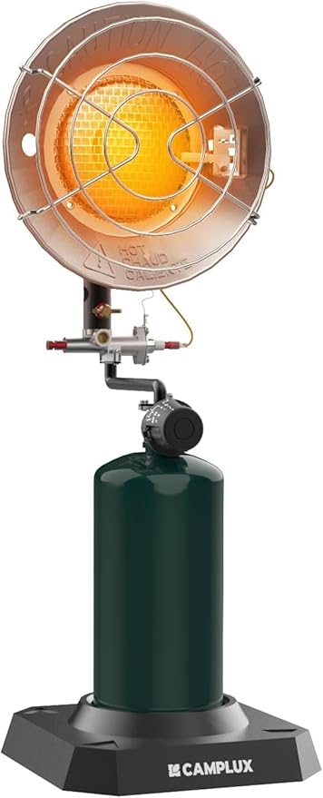 CAMPLUX Portable Outdoor 1lb Propane Heater, 15,000 BTU Outdoor Infrared Heater for Patio, Camping, Hunting, Garage