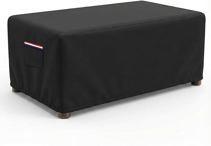 Waterproof Rectangular Patio Coffee Table Cover, 600D Heavy Duty Outdoor Furniture Protection Weather UV Resistant for Patio Furniture Protective Garden Table Cover 36 x 24 x 16 inches,Black by Unknown