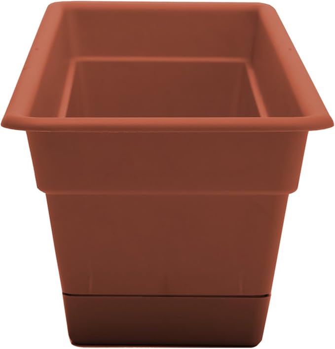 Bloem Dura Cotta Window Box Planter: 24" - Terra Cotta - with Tray, Weatherproof Resin Box, Removable Tray for Indoor & Outdoor Use, Gardening, 3 Gallon Capacity