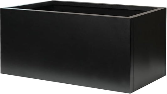 Metal Rectangular Planter Black Galvanized Steel Rectangle Planter Box 36" L x 15" W x 15" H Large Planter for Outdoor Indoor Plants Porch Patio Backyard