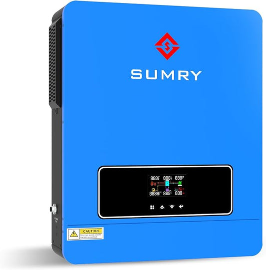 SUMRY Solar Inverter Charger, 3600W DC 24V to AC 110V Hybrid Voltage Converter with 120A MPPT Charge Controller, Pure Sine Wave Power for Battery-Less or AGM Lithium Battery Home Energy System by SRGFTS