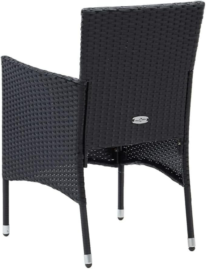 9 Piece Patio Dining Set with Cushions, Outdoor Sofa Sets Sectional Sofa Front Porch Furniture Patio Conversation Set for Exhibition Garden Piazza Poolside Poly Rattan Black