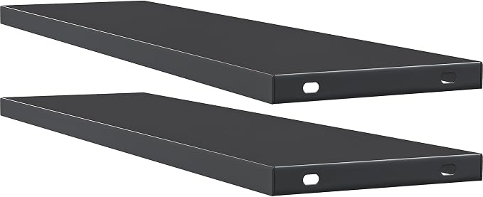 YITAHOME 2-Piece Metal Storage Shed Shelves for 59 cuft Vertical Outdoor Storage Shed，2-Piece Outdoor Storage Rack 51 inx13.8 in with 8 Screws, Easy Assembly, 22 lbs, Black by YITAHOME