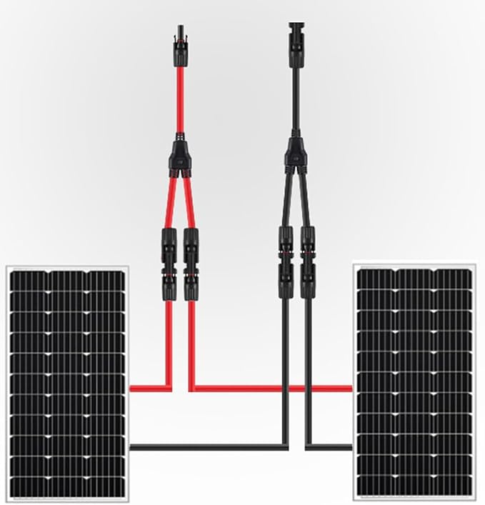 5 Pairs Solar Connectors Y Branch Parallel Adapters 10AWG Cable for Solar Panel (Red & Black) - Image 6