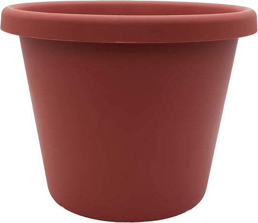 The HC Companies Classic Round Plastic Plant Pot w/Rolled Rim - Lightweight & UV Resistant Flower Pot for Herbs & More - Outdoor & Indoor Plant Pots w/Drainage (7 inch Clay, Pack of 1)