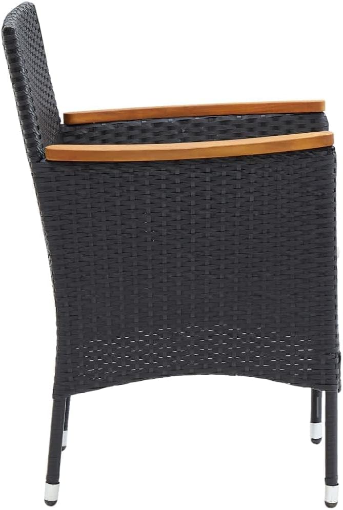 9 Piece Patio Dining Set with Cushions, Outdoor Lounge Sets Sectional Sofa Outdoor Sofa Sets Front Porch Furniture for Exhibition Poolside Piazza Garden Poly Rattan Black